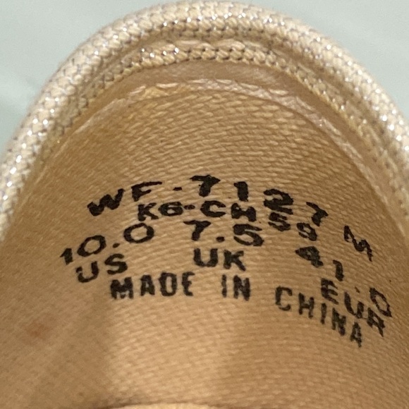 Keds Canvas Crosshatch Snicker in Cream Pearl Silver Sparkle size 10 - Picture 3 of 16